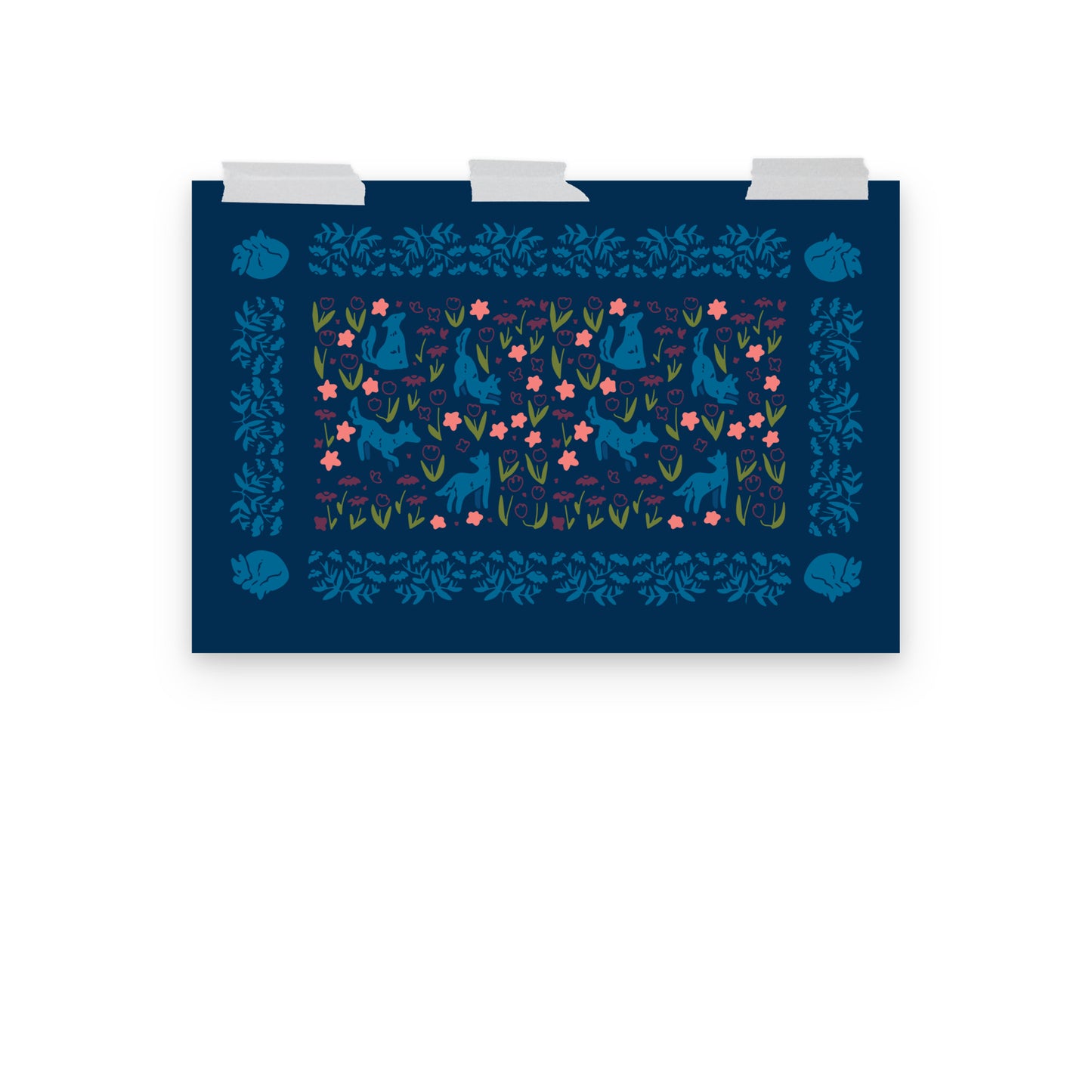 Puppies in Flowers Poster