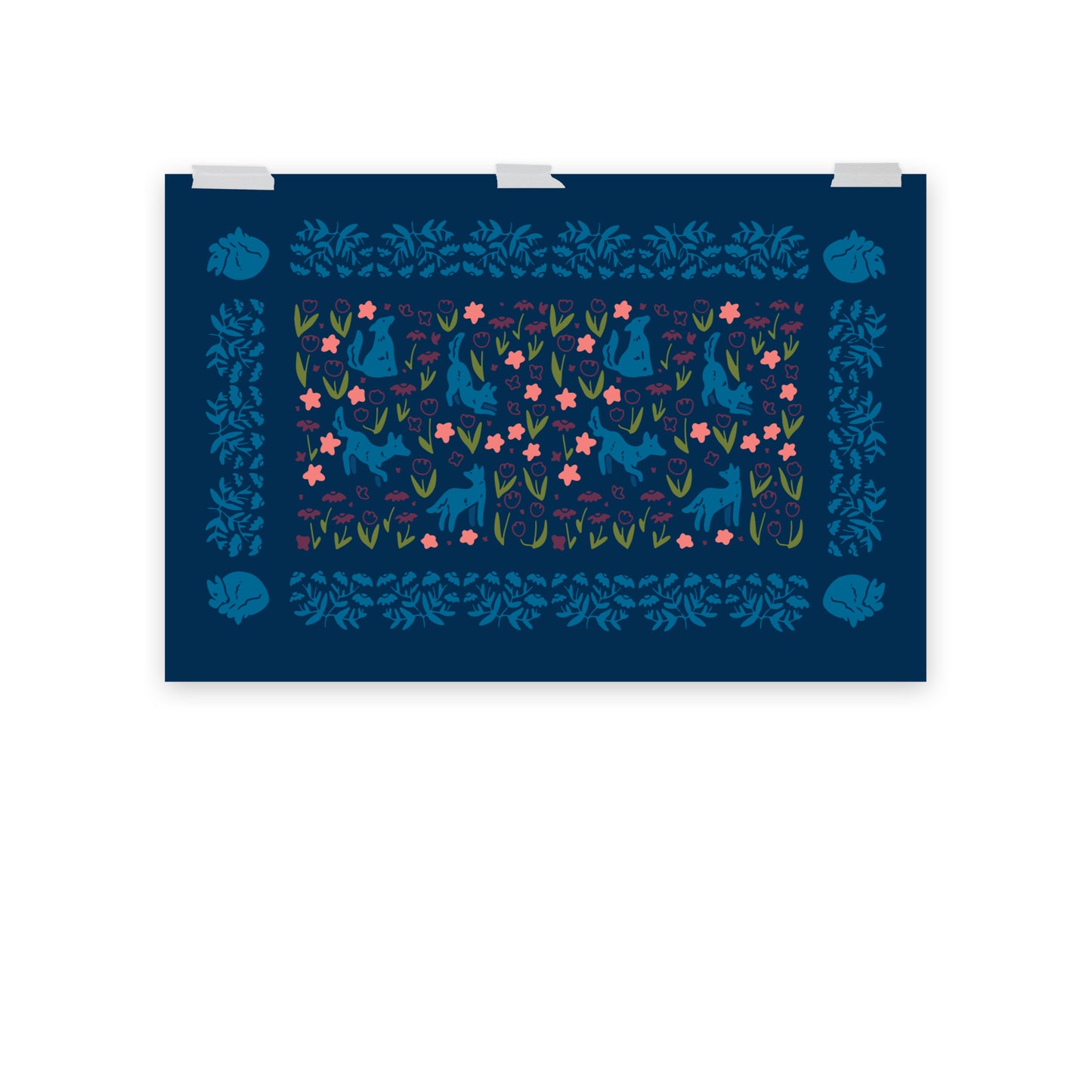 Puppies in Flowers Poster